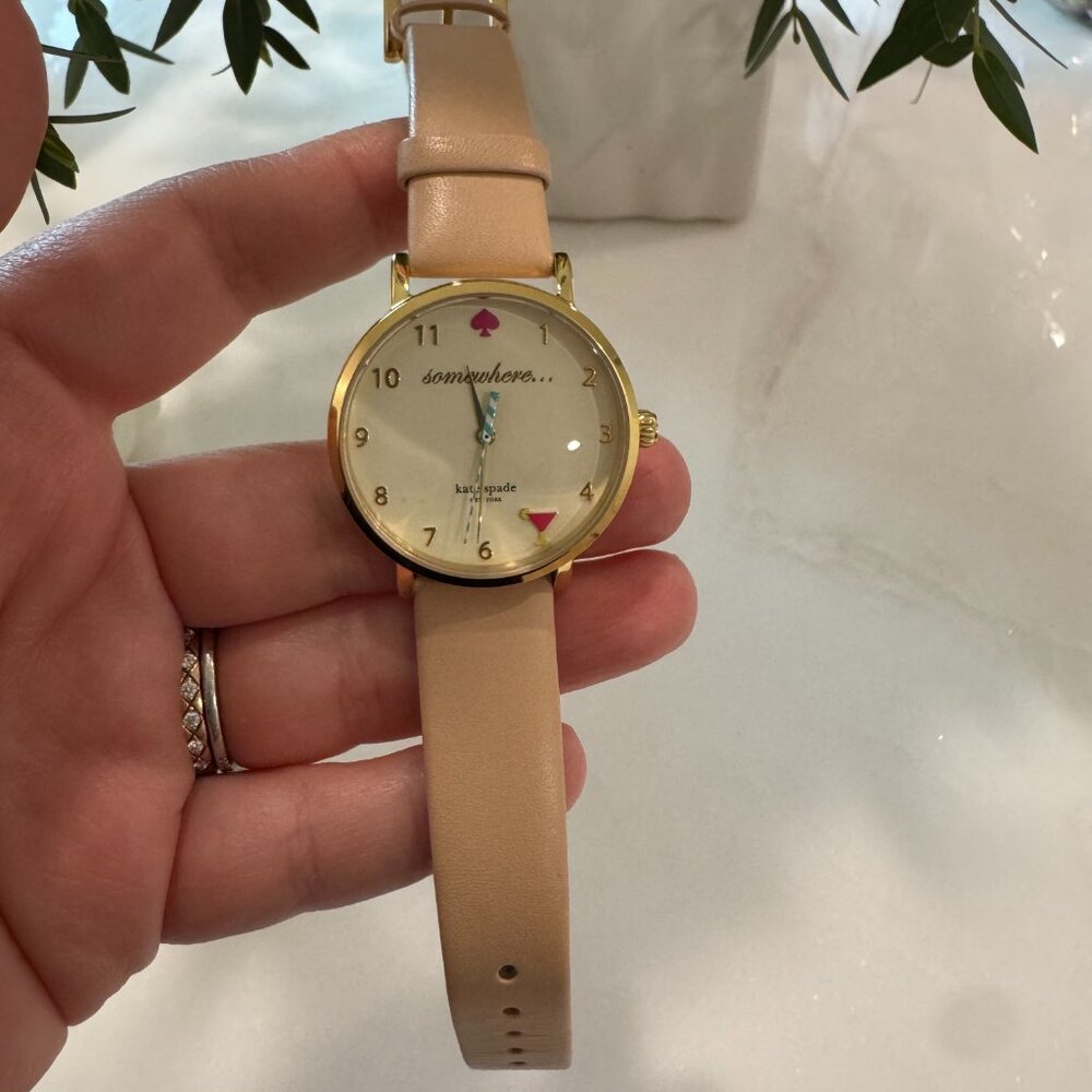 Kate Spade 5 o’clock Somewhere Leather Band Watch
